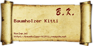 Baumholzer Kitti névjegykártya